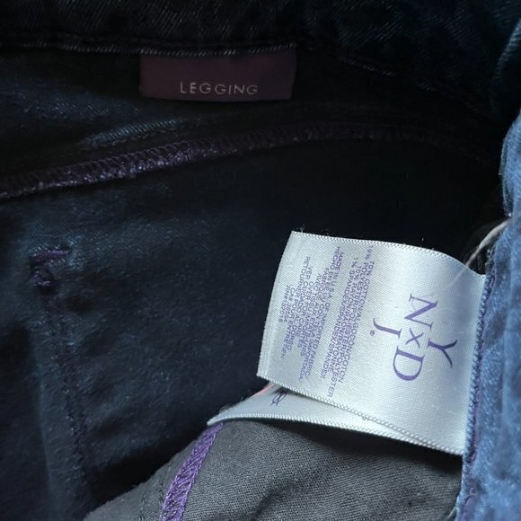 NYDJ Womens Leggings Size 6 Blue‎ Animal Print Skinny Leg 5 Pockets Jeggings - Picture 7 of 9